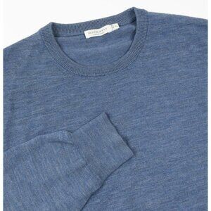 Suitsupply Merino Wool Sweater Men's XL Blue Crew Neck Pullover Lightweight Knit